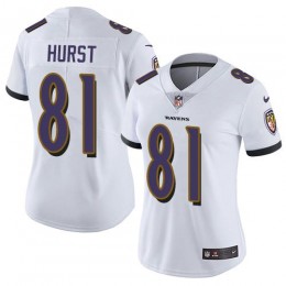 Baltimore Ravens #81 Hayden Hurst White Women's Stitched NFL Vapor Untouchable Limited Jersey