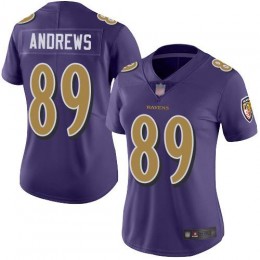 Baltimore Ravens #89 Mark Andrews Purple Women's Stitched NFL Limited Rush Jersey
