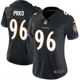 Baltimore Ravens #96 Domata Peko Sr Black Alternate Women's Stitched NFL Vapor Untouchable Limited Jersey