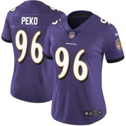 Baltimore Ravens #96 Domata Peko Sr Purple Team Color Women's Stitched NFL Vapor Untouchable Limited Jersey