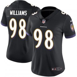 Baltimore Ravens #98 Brandon Williams Black Alternate Women's Stitched NFL Limited Vapor Untouchable Limited Jersey