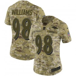 Baltimore Ravens #98 Brandon Williams Camo Women's Stitched NFL Limited 2018 Salute to Service Jersey