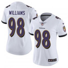 Baltimore Ravens #98 Brandon Williams White Women's Stitched NFL Limited Vapor Untouchable Limited Jersey