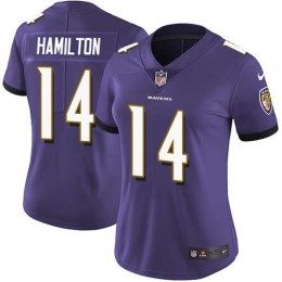 Ravens #14 Kyle Hamilton Purple Team Color Women's Stitched NFL Vapor Untouchable Limited Jersey