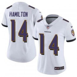 Ravens #14 Kyle Hamilton White Women's Stitched NFL Vapor Untouchable Limited Jersey