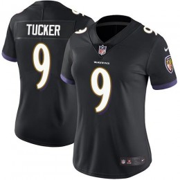 Ravens #9 Justin Tucker Black Alternate Women's Stitched NFL Vapor Untouchable Limited Jersey