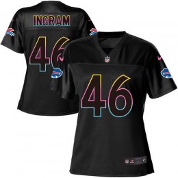 Bills #46 Ja'Marcus Ingram Black Women's NFL Fashion Game Jersey