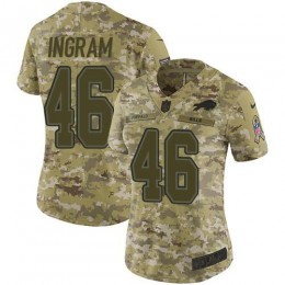 Bills #46 Ja'Marcus Ingram Camo Women's Stitched NFL Limited 2018 Salute To Service Jersey