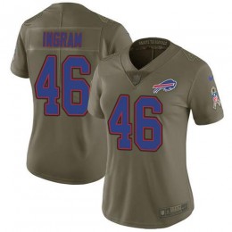 Bills #46 Ja'Marcus Ingram Olive Women's Stitched NFL Limited 2017 Salute To Service Jersey