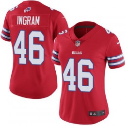 Bills #46 Ja'Marcus Ingram Red Women's Stitched NFL Limited Rush Jersey