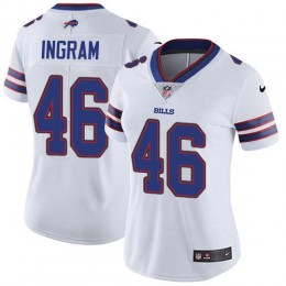 Bills #46 Ja'Marcus Ingram White Women's Stitched NFL Vapor Untouchable Limited Jersey