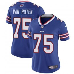 Bills #75 Greg Van Roten Royal Blue Team Color Women's Stitched NFL Vapor Untouchable Limited Jersey