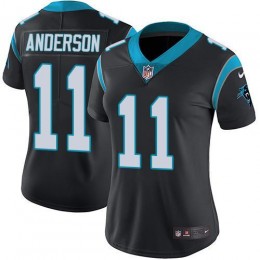 Carolina Panthers #11 Robby Anderson Black Team Color Women's Stitched NFL Vapor Untouchable Limited Jersey
