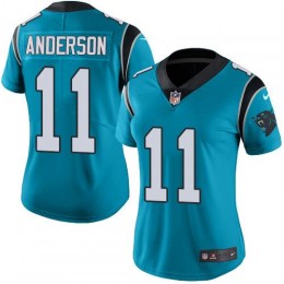 Carolina Panthers #11 Robby Anderson Blue Alternate Women's Stitched NFL Vapor Untouchable Limited Jersey