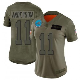 Carolina Panthers #11 Robby Anderson Camo Women's Stitched NFL Limited 2019 Salute to Service Jersey
