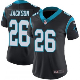Carolina Panthers #26 Donte Jackson Black Team Color Women's Stitched NFL Vapor Untouchable Limited Jersey