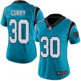 Carolina Panthers #30 Stephen Curry Blue Alternate Women's Stitched NFL Vapor Untouchable Limited Jersey