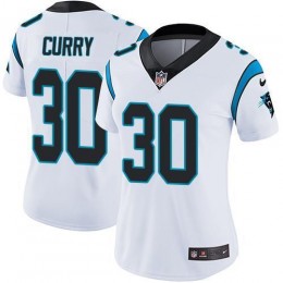 Carolina Panthers #30 Stephen Curry White Women's Stitched NFL Vapor Untouchable Limited Jersey