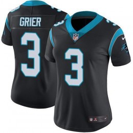 Carolina Panthers #3 Will Grier Black Team Color Women's Stitched NFL Vapor Untouchable Limited Jersey
