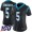 Carolina Panthers #5 Teddy Bridgewater Black Team Color Women's Stitched NFL 100th Season Vapor Untouchable Limited Jersey