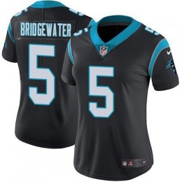 Carolina Panthers #5 Teddy Bridgewater Black Team Color Women's Stitched NFL Vapor Untouchable Limited Jersey