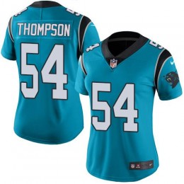 Carolina Panthers #54 Shaq Thompson Blue Women's Stitched NFL Limited Rush Jersey