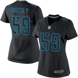 Carolina Panthers #59 Luke Kuechly Black Impact Women's Stitched NFL Limited Jersey