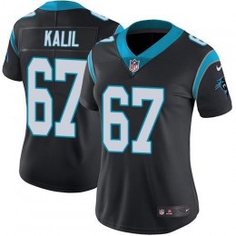 Carolina Panthers #67 Ryan Kalil Black Team Color Women's Stitched NFL Vapor Untouchable Limited Jersey