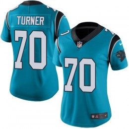 Carolina Panthers #70 Trai Turner Blue Alternate Women's Stitched NFL Vapor Untouchable Limited Jersey