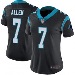 Carolina Panthers #7 Kyle Allen Black Team Color Women's Stitched NFL Vapor Untouchable Limited Jersey