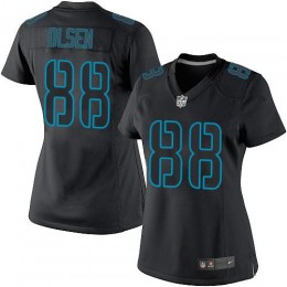Carolina Panthers #88 Greg Olsen Black Impact Women's Stitched NFL Limited Jersey