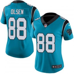 Carolina Panthers #88 Greg Olsen Blue Alternate Women's Stitched NFL Vapor Untouchable Limited Jersey