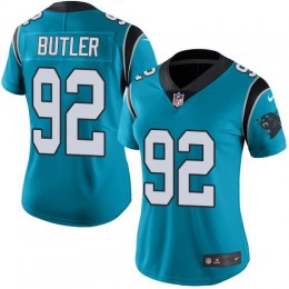 Carolina Panthers #92 Vernon Butler Blue Women's Stitched NFL Limited Rush Jersey