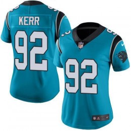 Carolina Panthers #92 Zach Kerr Blue Women's Stitched NFL Limited Rush Jersey