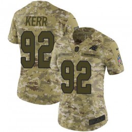Carolina Panthers #92 Zach Kerr Camo Women's Stitched NFL Limited 2018 Salute To Service Jersey