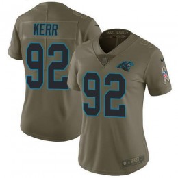 Carolina Panthers #92 Zach Kerr Olive Women's Stitched NFL Limited 2017 Salute To Service Jersey
