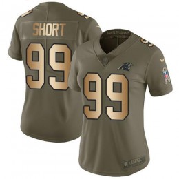 Carolina Panthers #99 Kawann Short Olive/Gold Women's Stitched NFL Limited 2017 Salute to Service Jersey