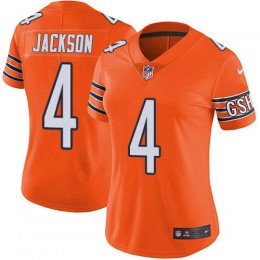 Bears #4 Eddie Jackson Orange Women's Stitched NFL Limited Rush Jersey