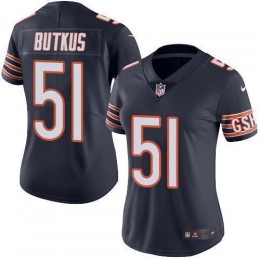 Bears #51 Dick Butkus Navy Blue Team Color Women's Stitched NFL Vapor Untouchable Limited Jersey