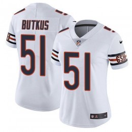 Bears #51 Dick Butkus White Women's Stitched NFL Vapor Untouchable Limited Jersey