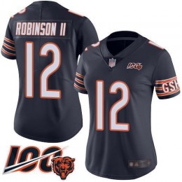 Chicago Bears #12 Allen Robinson II Navy Blue Team Color Women's Stitched NFL 100th Season Vapor Limited Jersey