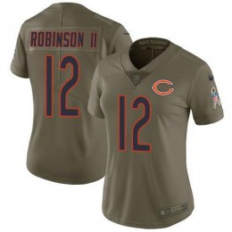 Chicago Bears #12 Allen Robinson II Olive Women's Stitched NFL Limited 2017 Salute to Service Jersey