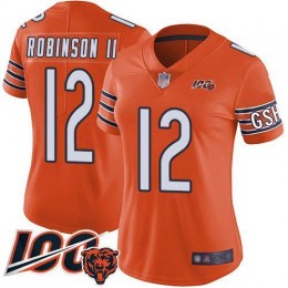Chicago Bears #12 Allen Robinson II Orange Women's Stitched NFL Limited Rush 100th Season Jersey