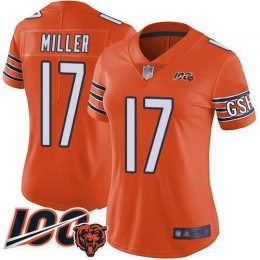 Chicago Bears #17 Anthony Miller Orange Women's Stitched NFL Limited Rush 100th Season Jersey