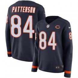 Chicago Bears #84 Cordarrelle Patterson Navy Blue Team Color Women's Stitched NFL Limited Therma Long Sleeve Jersey