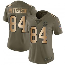 Chicago Bears #84 Cordarrelle Patterson Olive/Gold Women's Stitched NFL Limited 2017 Salute To Service Jersey