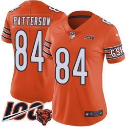 Chicago Bears #84 Cordarrelle Patterson Orange Women's Stitched NFL Limited Rush 100th Season Jersey