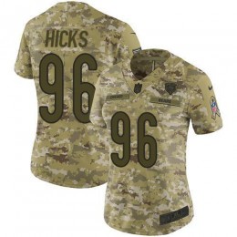 Chicago Bears #96 Akiem Hicks Camo Women's Stitched NFL Limited 2018 Salute to Service Jersey