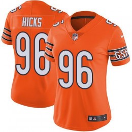 Chicago Bears #96 Akiem Hicks Orange Women's Stitched NFL Limited Rush Jersey