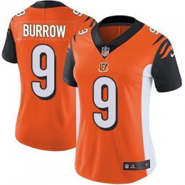 Bengals #9 Joe Burrow Orange Alternate Women's Stitched NFL Vapor Untouchable Limited Jersey